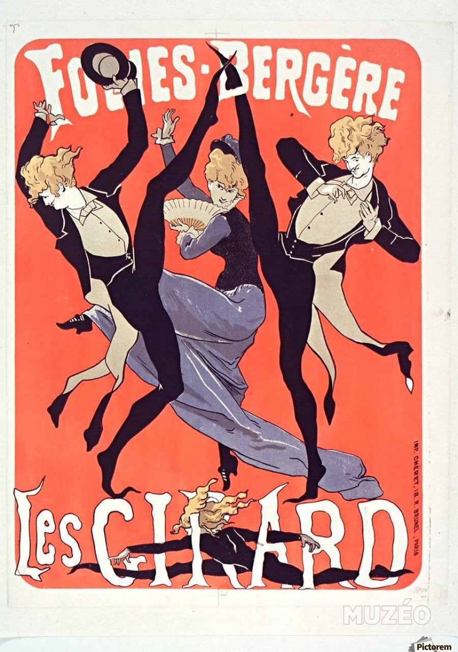 Les Girard red poster by Jules Cheret 1879 by VINTAGE POSTER Wall Art